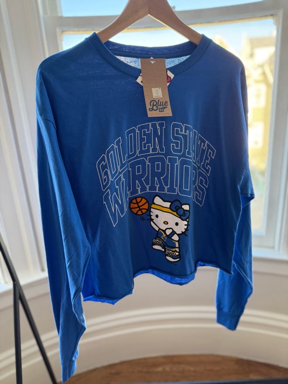 Blue 84 Royal Blue Golden State Warriors Hello Kitty Women’s Shirt